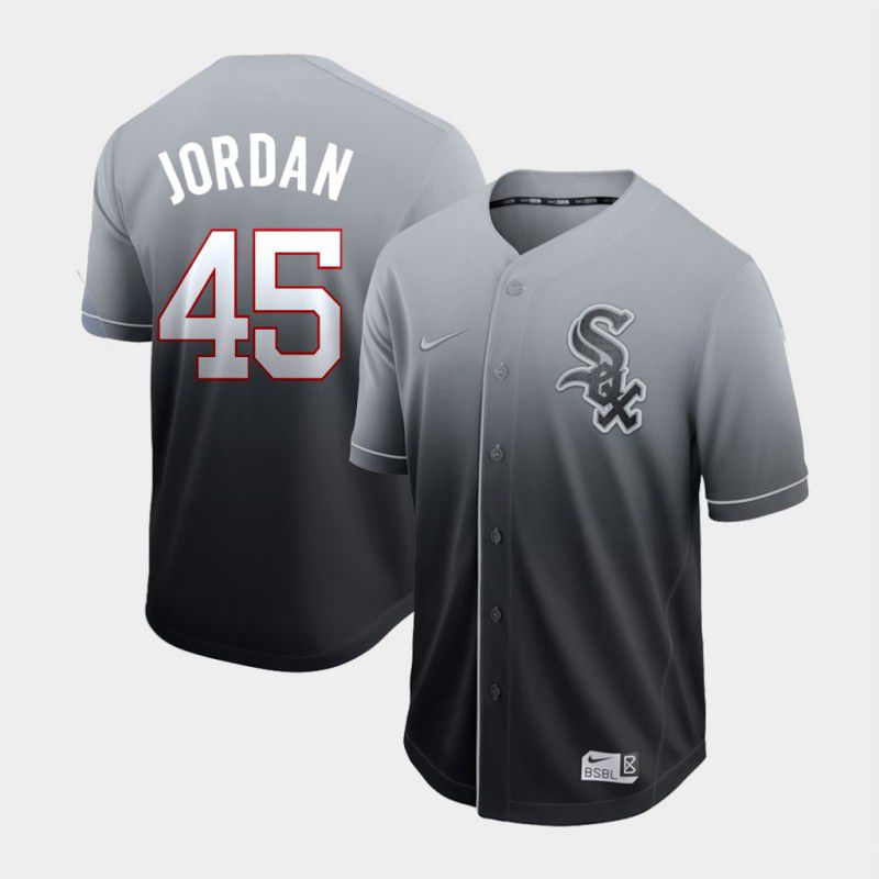 Men Chicago White Sox #45 Jordan Grey Nike Fade MLB Jersey->los angeles angels->MLB Jersey